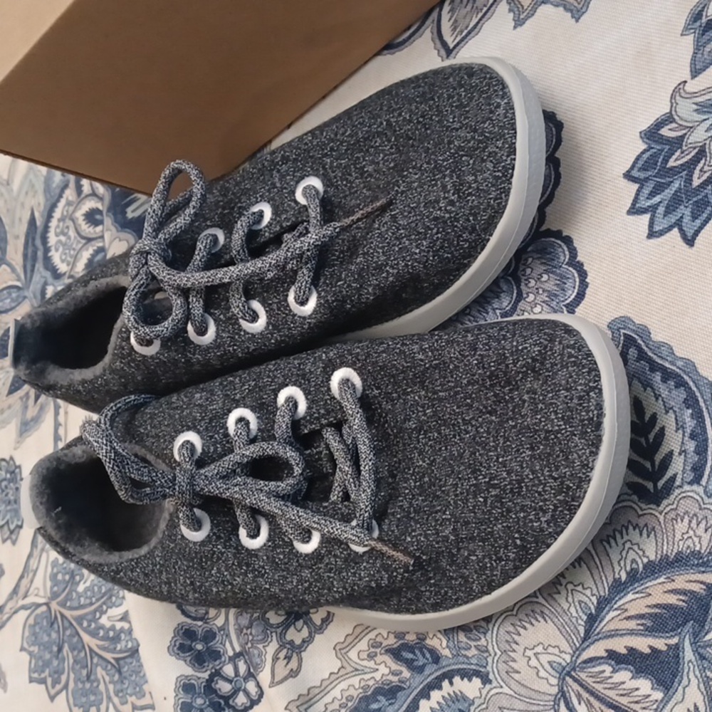 New Allbirds Womens Dark Gray Knit Washable Sneakers SZ 10 - Picture 3 of 11